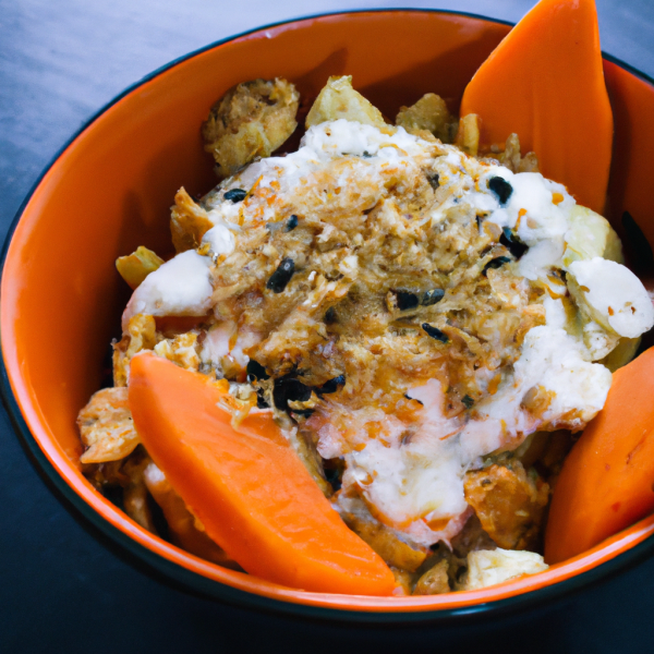 Asian Chicken, Carrot, and Cantaloupe Bowl