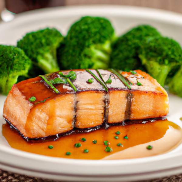 Teriyaki Salmon with Oven Roasted Broccoli