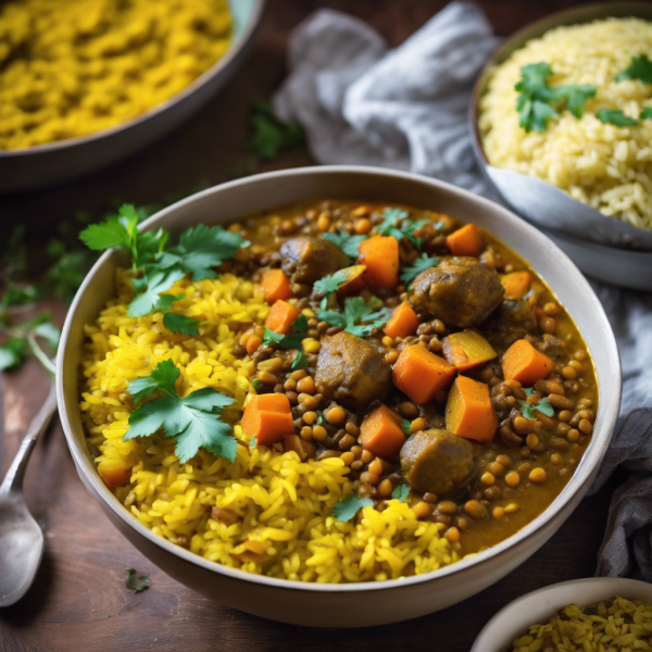 Spiced Lentil Stew with Turmeric Rice