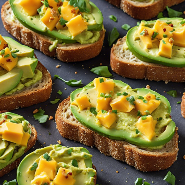 Cheesy Avocado Toast Bites