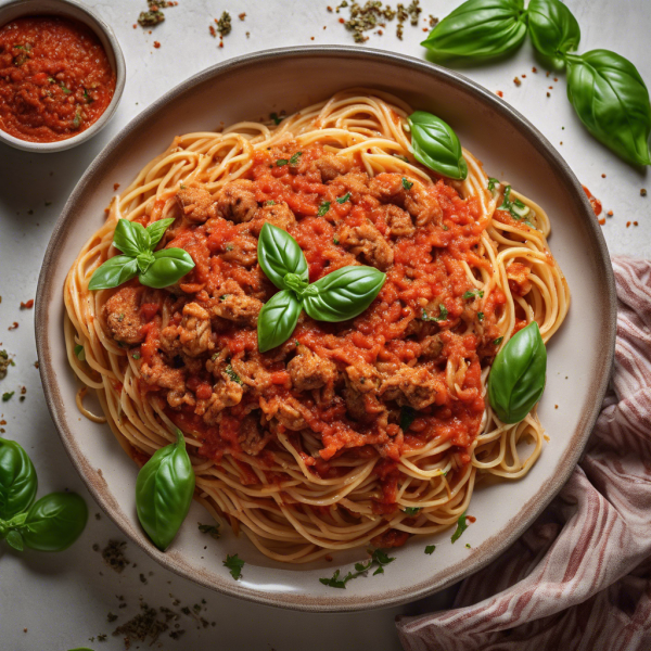 Spicy Chicken Mince Whole Grain Spaghetti