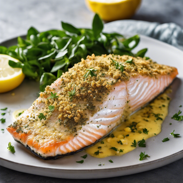 Herb-Crusted Trout with Lemon Butter Sauce