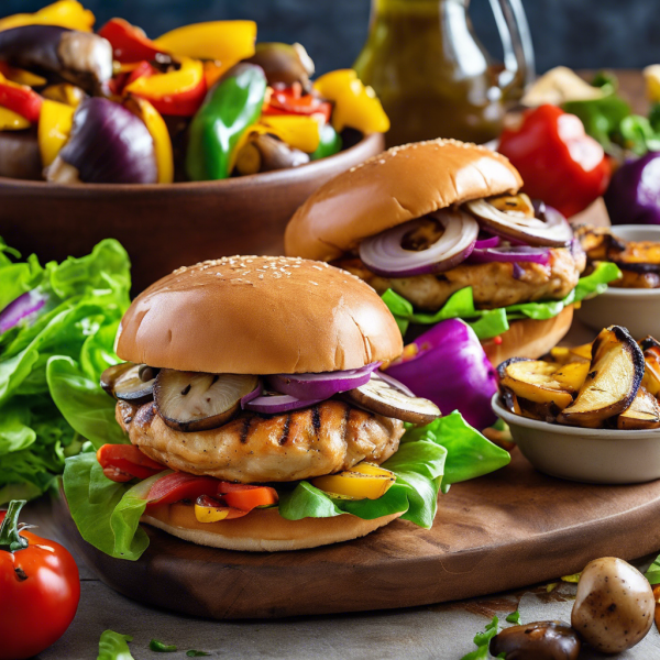 Grilled Chicken Burger with Sauteed Vegetables