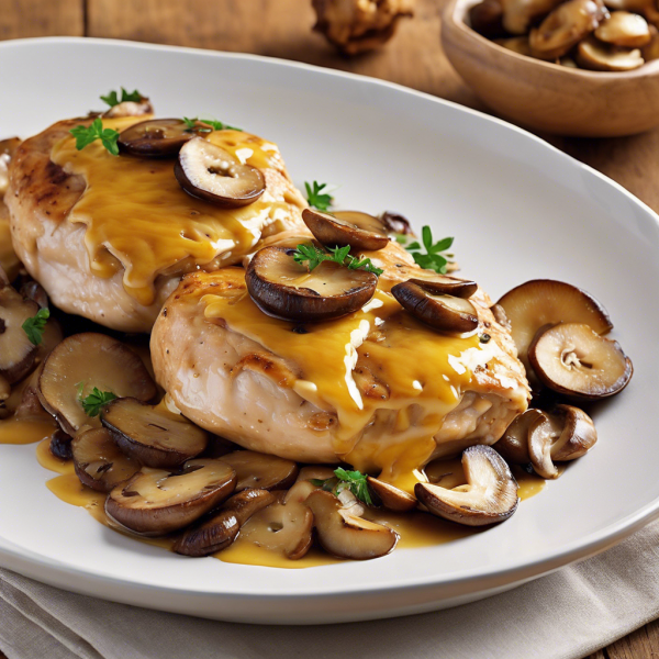 Honey Garlic Chicken with Cheese-Stuffed Mushrooms