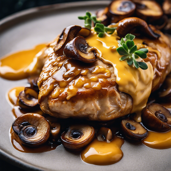 Honey Garlic Chicken with Mushroom Cheese Sauce