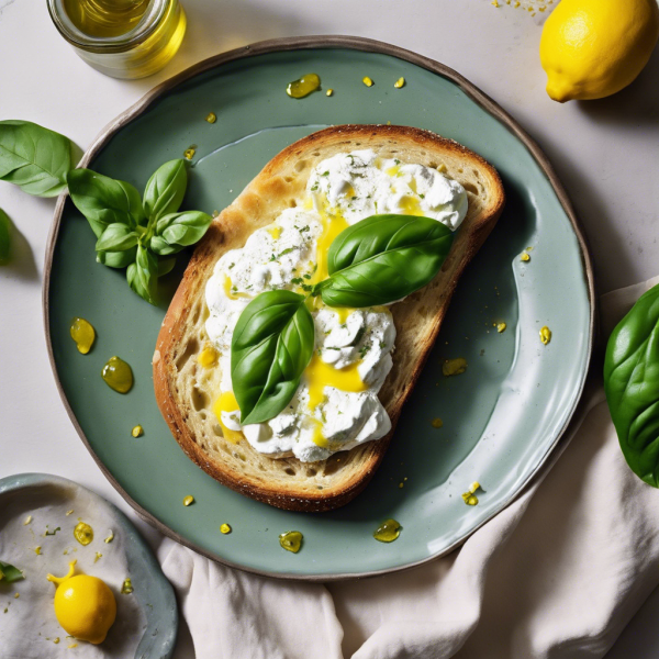 Lemon Basil Ricotta Toast