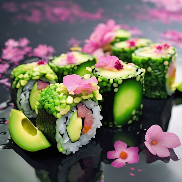 Avocado-Cucumber Sushi Roll