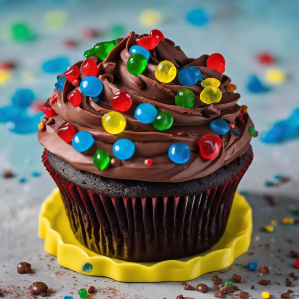 Chocolate Gummy Bear Cupcakes