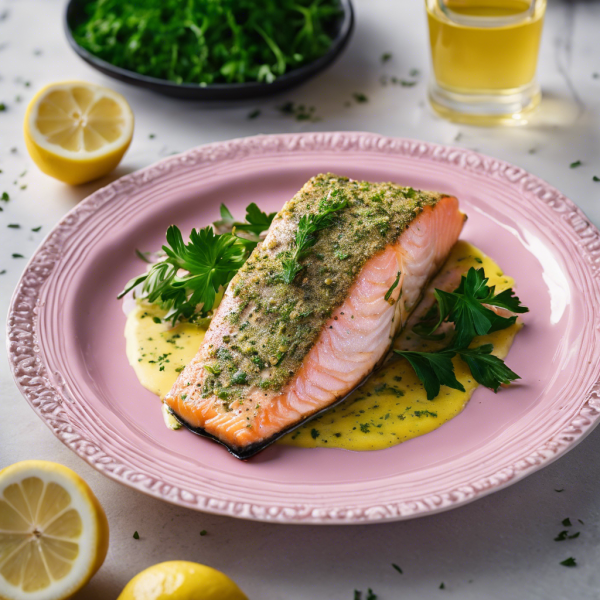 Herb-Crusted Trout with Lemon Butter Sauce