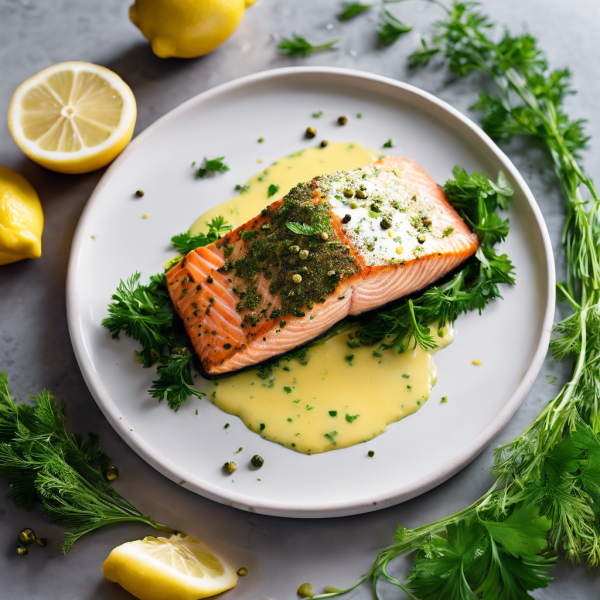 Herb-Crusted Salmon with Lemon Butter Sauce