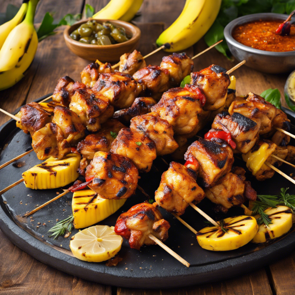 Spicy Banana Chicken Skewers