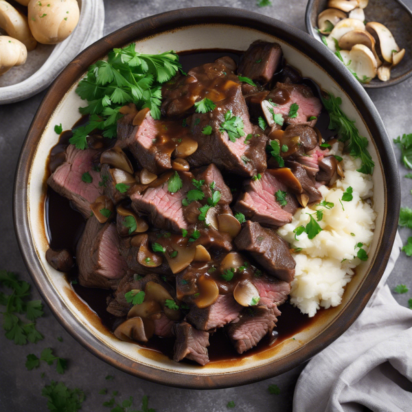 Beer-Braised Beef with Mushrooms and Onions