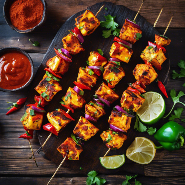 Spicy Paneer Tikka Skewers