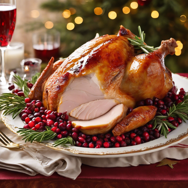 Festive Roast Turkey with Creamy Mashed Potatoes and Cranberry Glaze