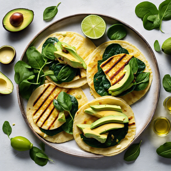 Halloumi & Spinach Corn Tortilla Wraps