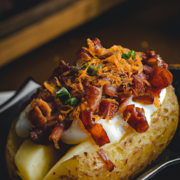 Cheesy Baked Potato With Bacon