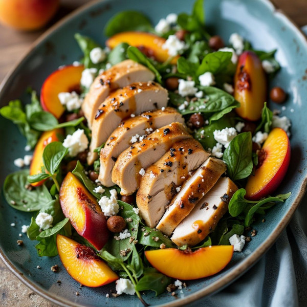 Grilled Peach and Chicken Salad