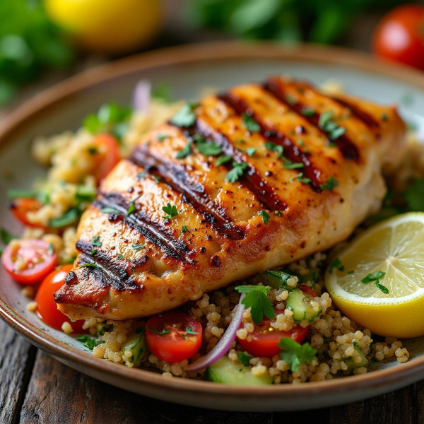 Mediterranean Grilled Chicken with Quinoa Salad