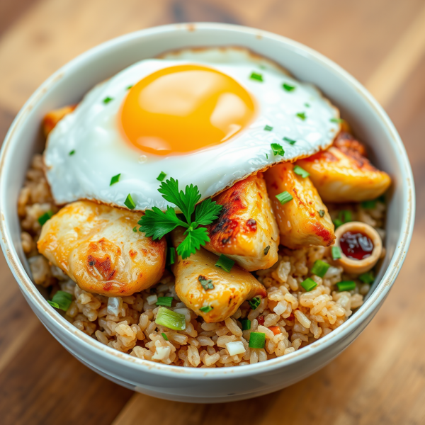 Garlic Chicken Rice Bowl