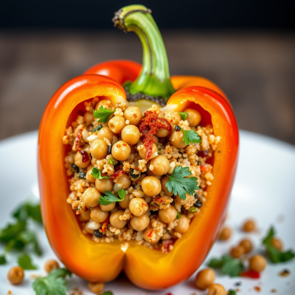 Vegetarian Stuffed Bell Peppers with Spiced Quinoa