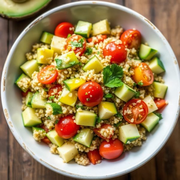 Cucumber and Quinoa Salad with Lemon Vinaigrette