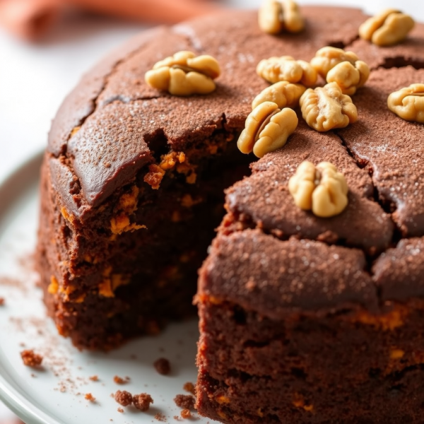 Carrot Walnut Cocoa Cake