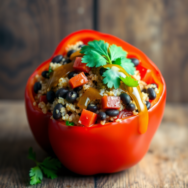 Stuffed Bell Peppers with Quinoa and Black Beans