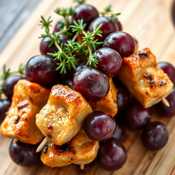 Savory Grape Chicken Skewers