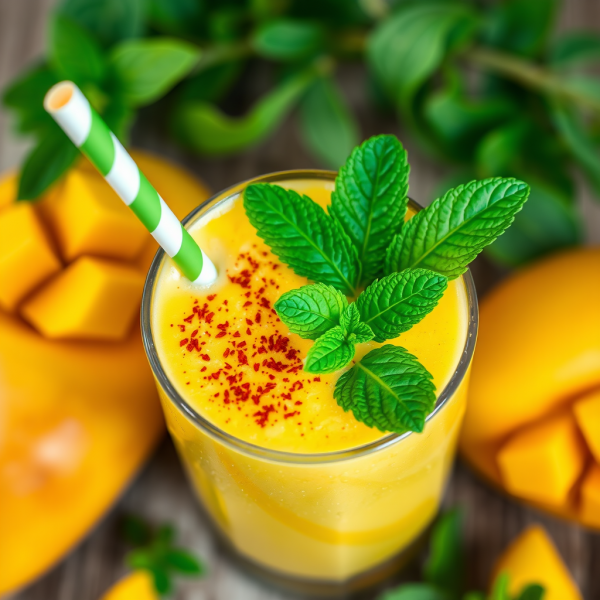 Spicy Mango Mint Smoothie