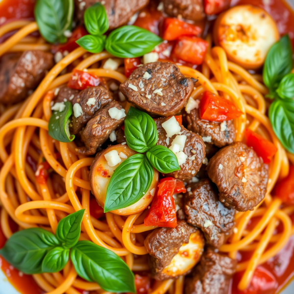 Spicy Beef and Octopus Pasta