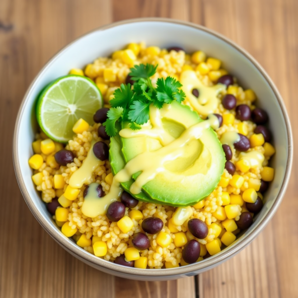 Savory Corn and Black Bean Quinoa Bowl