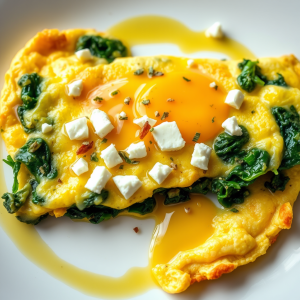 Savory Spinach and Feta Omelette