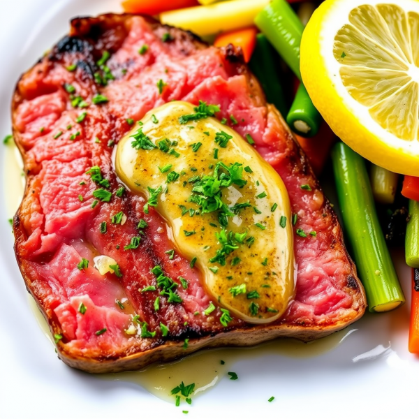 Savory Tuna Steak with Garlic Herb Butter