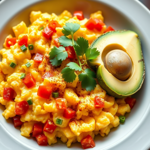 Mexican Scrambled Eggs with Avocado