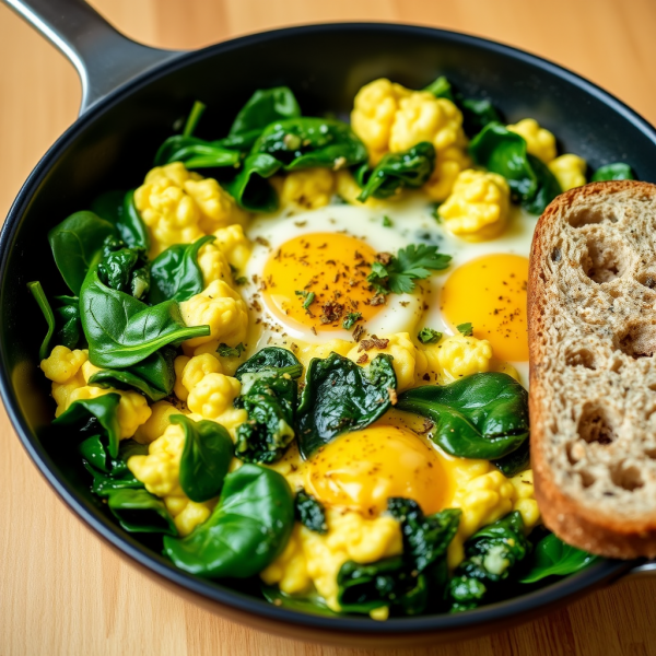 Herbed Egg and Spinach Skillet