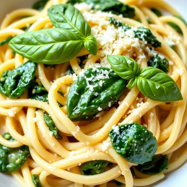 Creamy Garlic Spinach Pasta