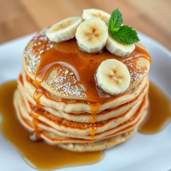 Fluffy Banana Oatmeal Pancakes