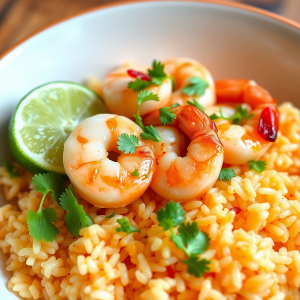 Spicy Garlic Shrimp Rice Bowl