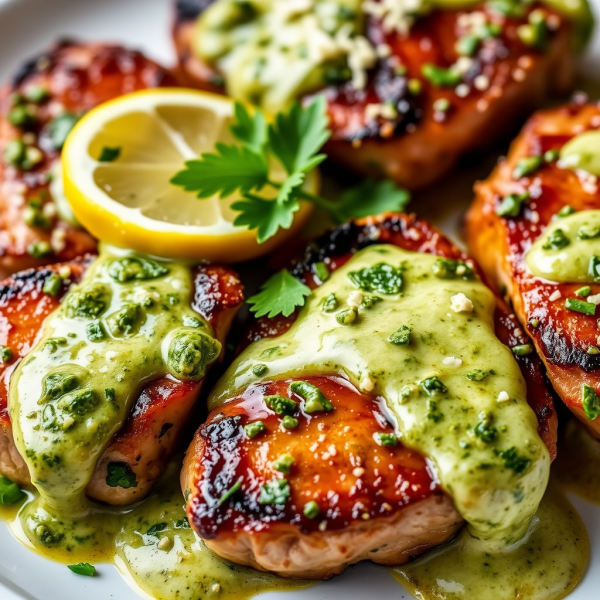 Creamy Pesto Pork Steak Bites