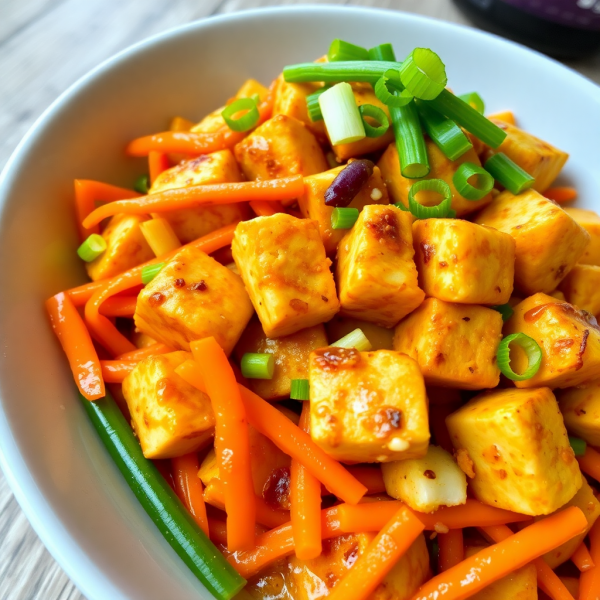 Spicy Tofu and Carrot Stir-Fry