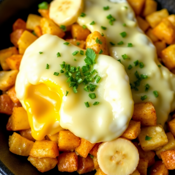 Savory Banana and Cheese Breakfast Hash