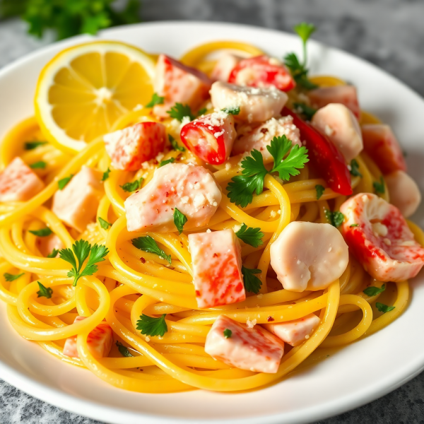 Garlic Butter Crab Linguine