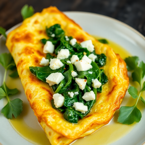 Savory Spinach and Feta Omelette