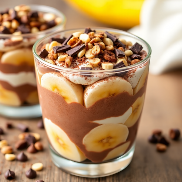 Healthy Chocolate Banana Coffee Parfait