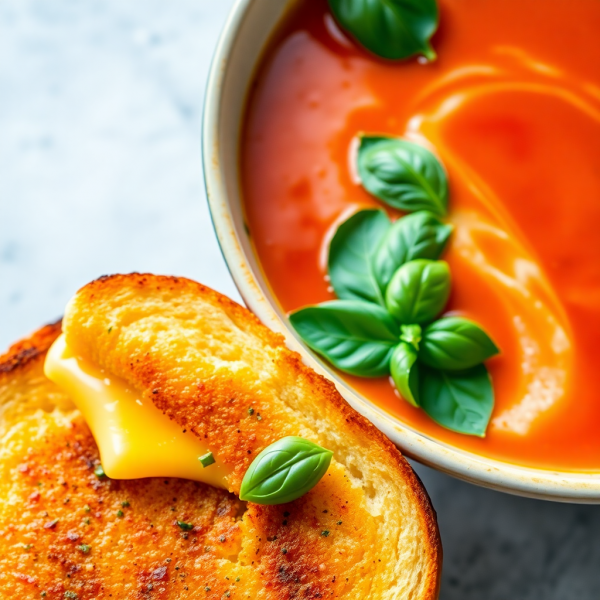 Gourmet Grilled Cheese with Tomato Basil Soup