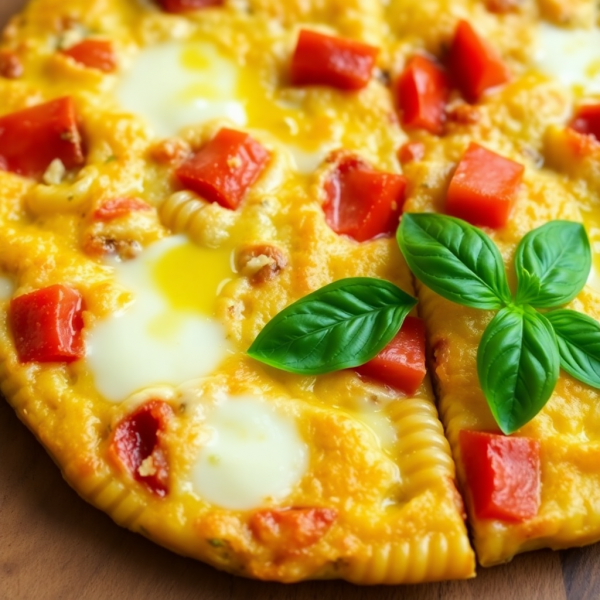 Cheesy Tomato Pasta Frittata