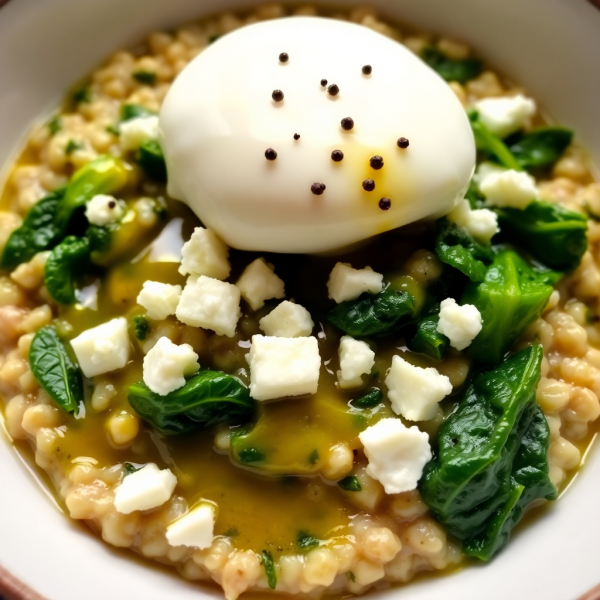 Savory Spinach and Feta Oatmeal