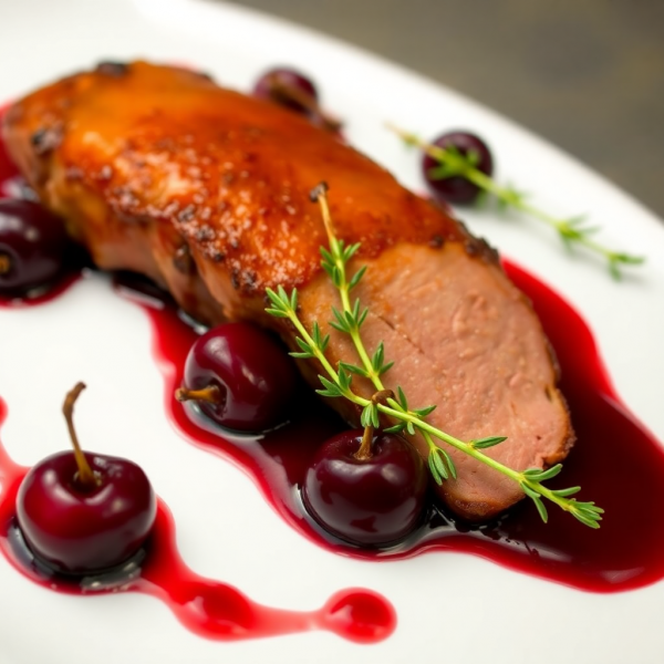 Pan-Seared Duck Breast with Cherry Reduction