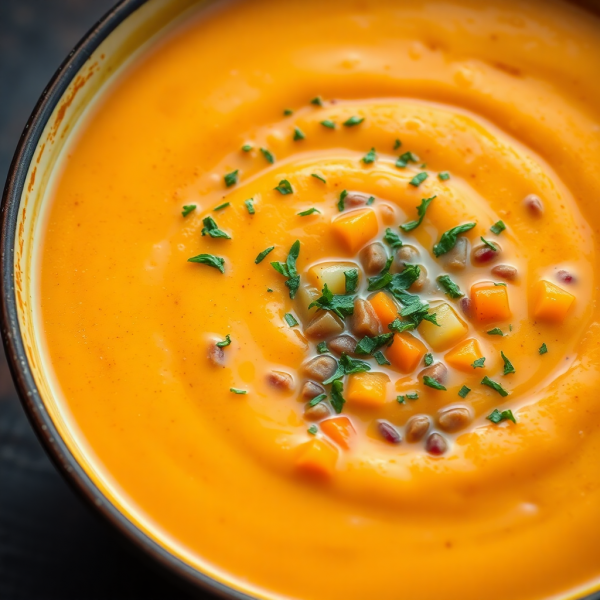 Creamy Butternut Squash and Red Lentil Soup