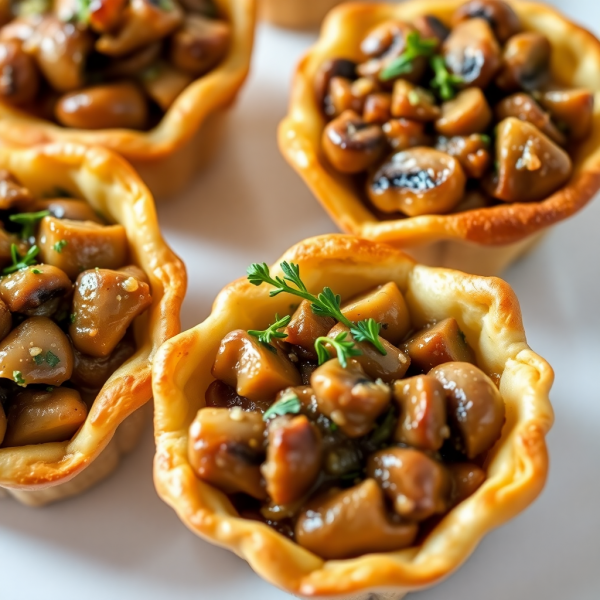 Savory Short Pastry Cupcakes with Mushroom Ragout